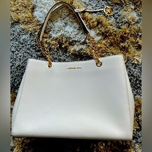 Michael Kors Teagan large Pebble Leather tote with gold accent